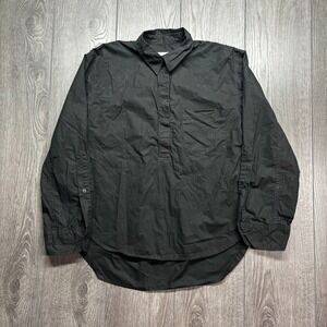 Citizens Of Humanity Womens XS Black Aave Oversized Cuff Collared Shirt Top